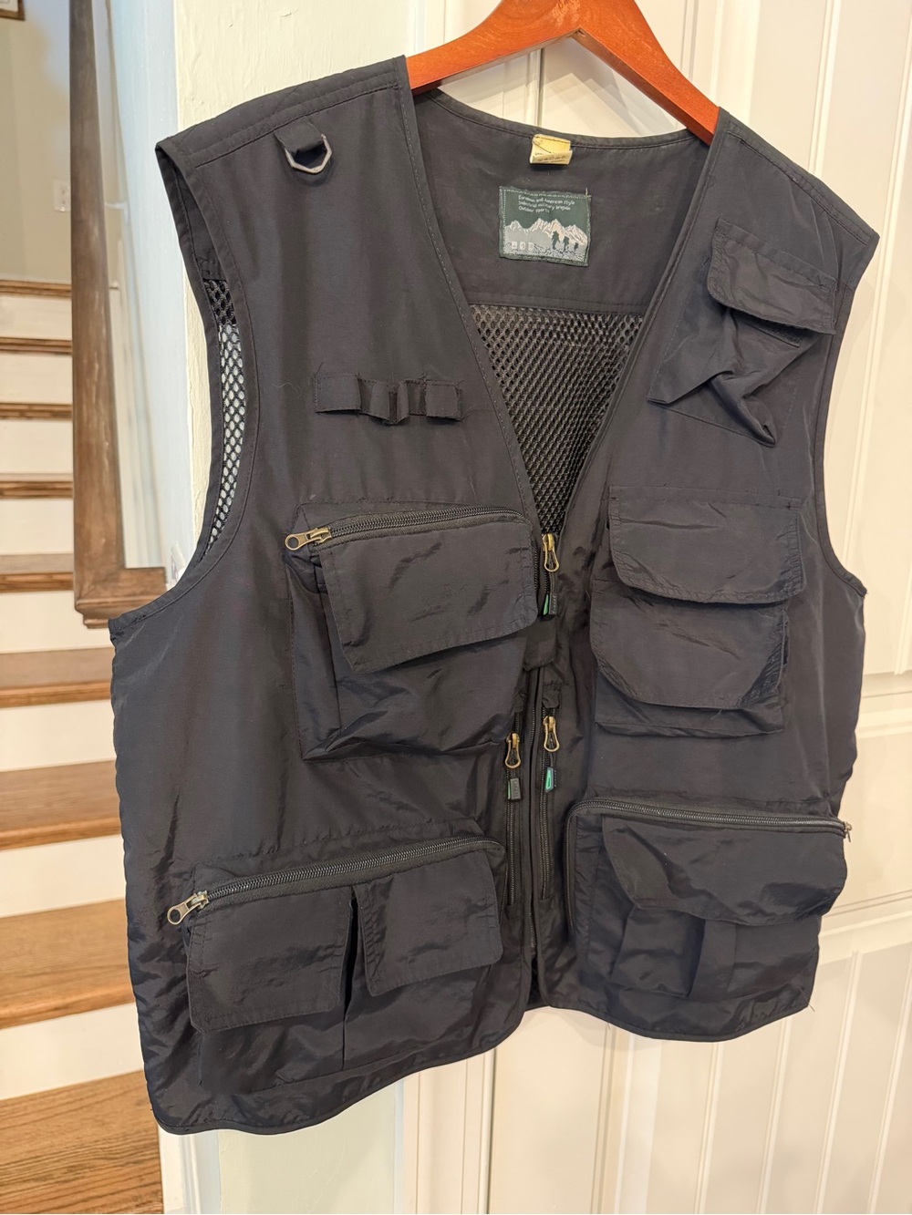 Men’s XL Utility Fishing Vest Black Multi Pocket Hiking Photography Travel Vest - Picture 3 of 9